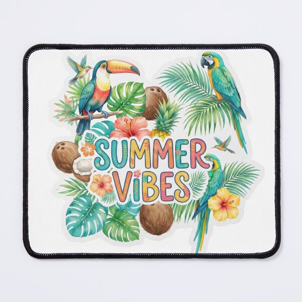 Item preview, Tropical Summer Vibes Watercolor Parrot and Pineapple Art designed and sold by The Sticker Treasury.