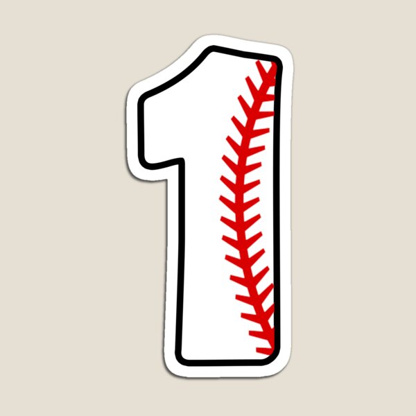 Baseball Style Number 1 With Seam Magnet