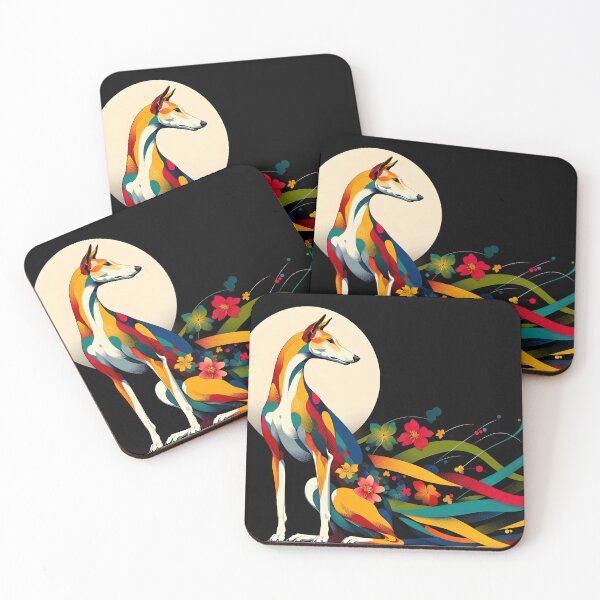 Item preview, GALOGO - Ukiyo-e Suibokuga Greyhounds - Vol. III Floral Contemporary Collection - Moonlight Reverie designed and sold by GALOGO – Art for Sighthounds & Animal Welfare.