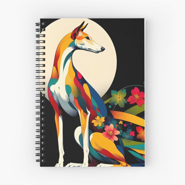 Item preview, GALOGO - Ukiyo-e Suibokuga Greyhounds - Vol. III Floral Contemporary Collection - Moonlight Reverie designed and sold by GALOGO – Art for Sighthounds & Animal Welfare.