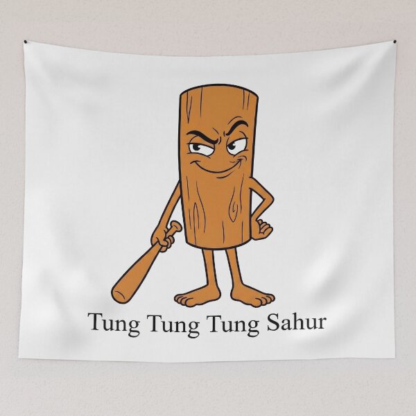 Item preview, Tung Tung Tung Sahur – Funny Italian Brainrot Gift Meme Log Baseball Bat designed and sold by Sekla-Studio.