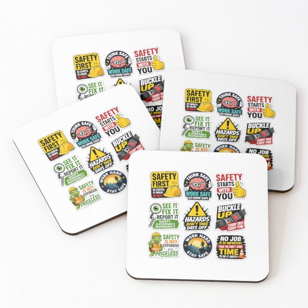 Item preview, Think Safe, Work Safe – Vibrant Workplace Safety Sticker designed and sold by vinothmech53.