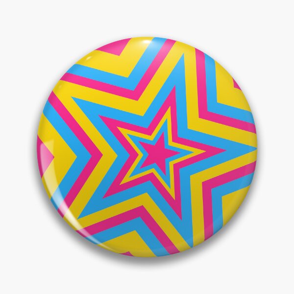 Item preview, Blue, Pink and Yellow Pansexual Repeating Pattern Star designed and sold by frutigerdesigns.