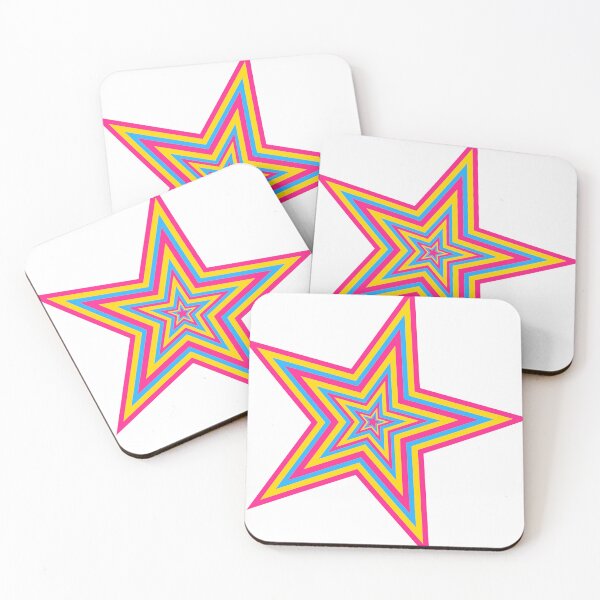 Item preview, Blue, Pink and Yellow Pansexual Repeating Pattern Star designed and sold by frutigerdesigns.