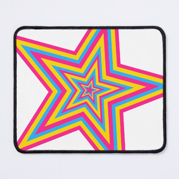 Item preview, Blue, Pink and Yellow Pansexual Repeating Pattern Star designed and sold by frutigerdesigns.
