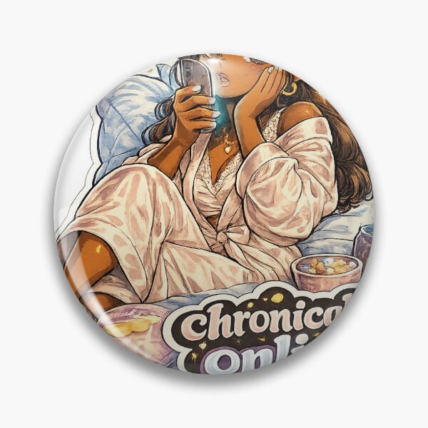 Item preview, Chronically Online Dark Skin Girl Sticker designed and sold by RedRubyBubble.
