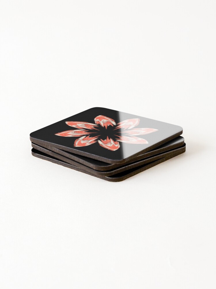 Thumbnail 4 of 5, Coasters (Set of 4), Red mandala designed and sold by RomeoAzahar.