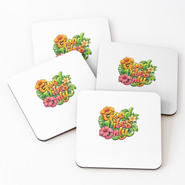 Item preview, Good Vibes Only Tropical Floral Typographic Art designed and sold by Ink-verse-.