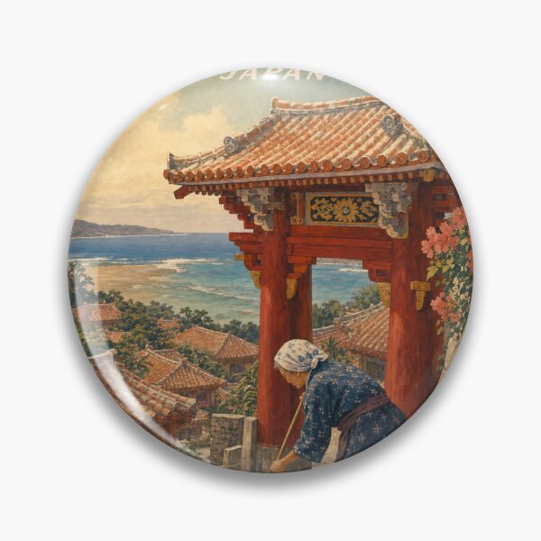 Item preview, Okinawa Japan Travel Souvenir - Vintage Illustration designed and sold by VisualArtsOasis.