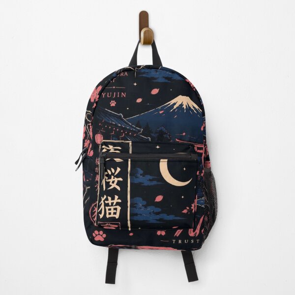 Item preview, Japanese Black Cat Under Sakura Moon Vintage designed and sold by Mystic & Celestial Art.