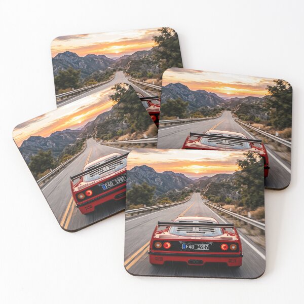 Item preview, Classic Twin Turbo V8 Supercar Sunset Mountain Drive  designed and sold by RevUpDesign.