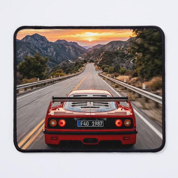 Item preview, Classic Twin Turbo V8 Supercar Sunset Mountain Drive  designed and sold by RevUpDesign.