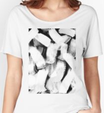 ghostly look abstract painting in grayscale and black and white Women's Relaxed Fit T-Shirt