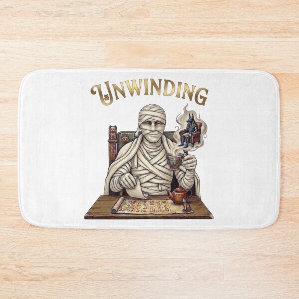 Item preview, Ancient Egyptian Mummy Unwinding Relaxing with Coffee Art designed and sold by Northern Glow Art.
