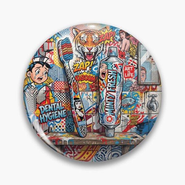 Item preview, Bathroom Art Toothbrush Toothpaste designed and sold by Home Decor Art.