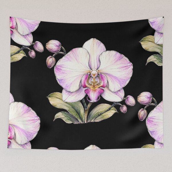 Item preview, Hand Drawn Orchid Watercolor Botanical Floral Illustration designed and sold by ColorSplash123.