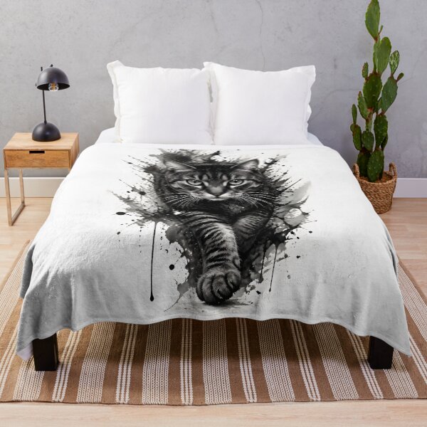 Item preview, Tabby Cat Emerging from Paper as Fine Art Ink Portrait designed and sold by Lucia Amaris Art.