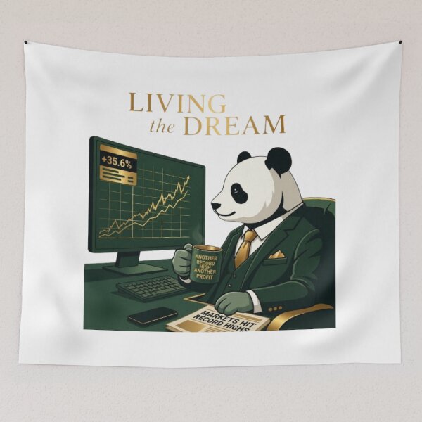 Item preview, Living The Dream Panda Trader Finance Office Art designed and sold by Northern Glow Art.