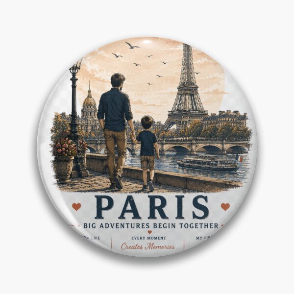 Item preview, Paris Father Son Duo Big Adventures Begin Together designed and sold by BagFactoryUK.