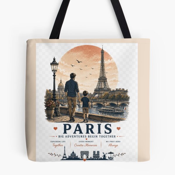 Item preview, Paris Father Son Duo Big Adventures Begin Together designed and sold by BagFactoryUK.