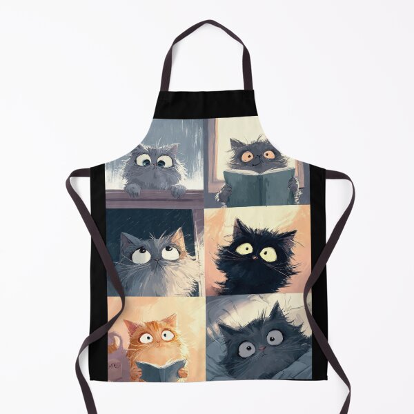 Item preview, Funny Fluffy Cats Expression Comic Panel Art designed and sold by Luna's World - Moody Vibes Studio.