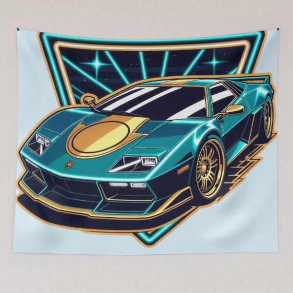 Item preview, Retro Synthwave Supercar - Neon Cyber Vector Graphic designed and sold by Nexus Space.