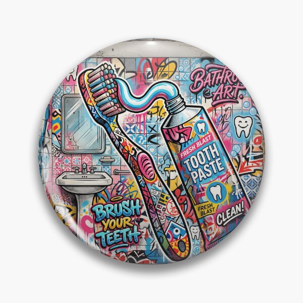 Item preview, Bathroom Art Toothbrush Toothpaste designed and sold by Home Decor Art.