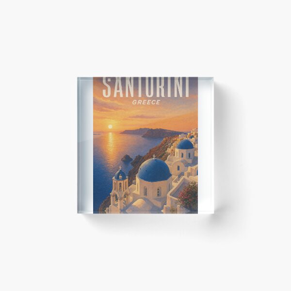 Item preview, Santorini Greece Travel Souvenir - Vintage Illustration designed and sold by VisualArtsOasis.