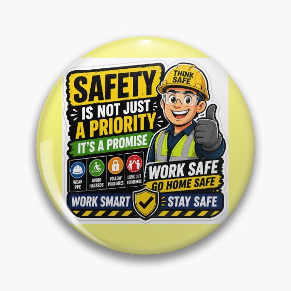 Item preview, Safety Is a Promise – Work Smart, Stay Safe | Construction Safety Sticker designed and sold by vinothmech53.