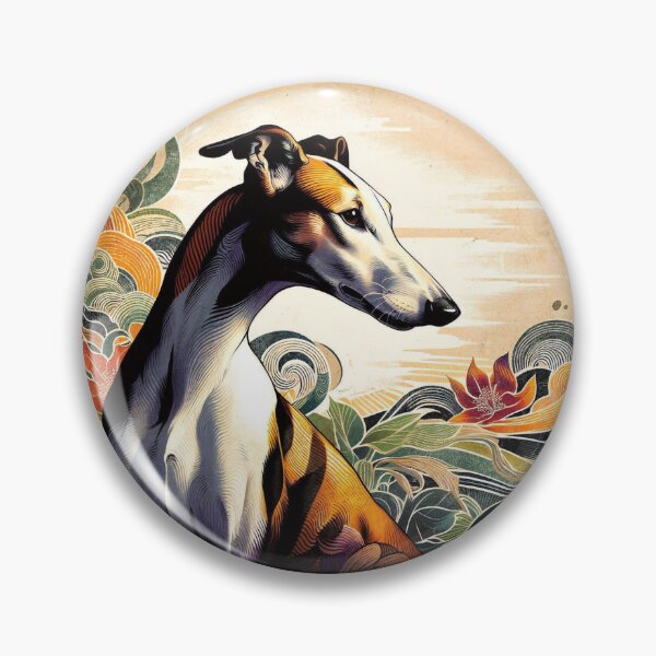 Item preview, GALOGO - Ukiyo-e Suibokuga Greyhounds - Vol. III Floral Contemporary Collection - Autumn Currents designed and sold by GALOGO – Art for Sighthounds & Animal Welfare.