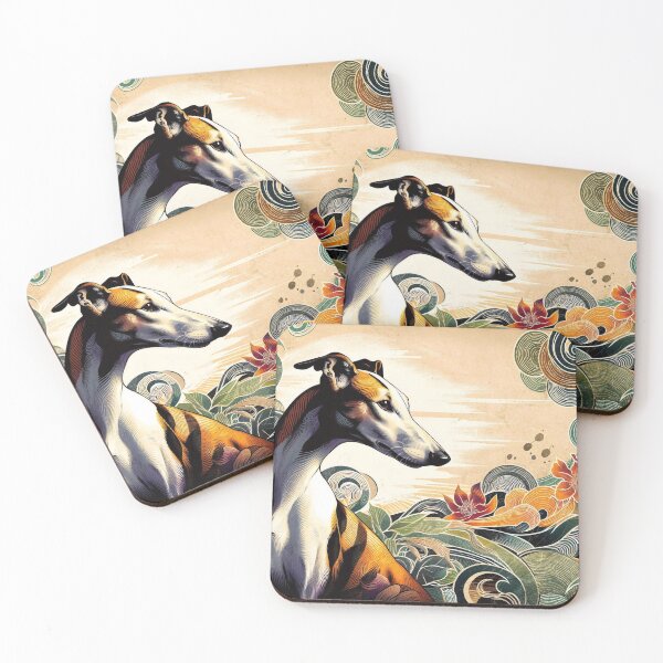 Item preview, GALOGO - Ukiyo-e Suibokuga Greyhounds - Vol. III Floral Contemporary Collection - Autumn Currents designed and sold by GALOGO – Art for Sighthounds & Animal Welfare.