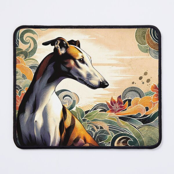 Item preview, GALOGO - Ukiyo-e Suibokuga Greyhounds - Vol. III Floral Contemporary Collection - Autumn Currents designed and sold by GALOGO – Art for Sighthounds & Animal Welfare.