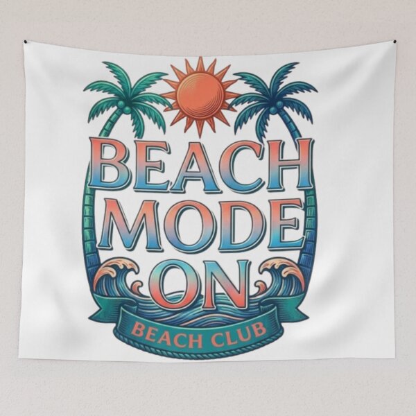 Aperçu de l'œuvre Beach Mode ON | Vintage Summer Beach Club Design créée et vendue par Salma.Store.