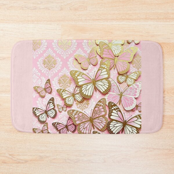 Item preview, Pink & Gold Foil Damask & Butterflies designed and sold by DesignsByPrnces.