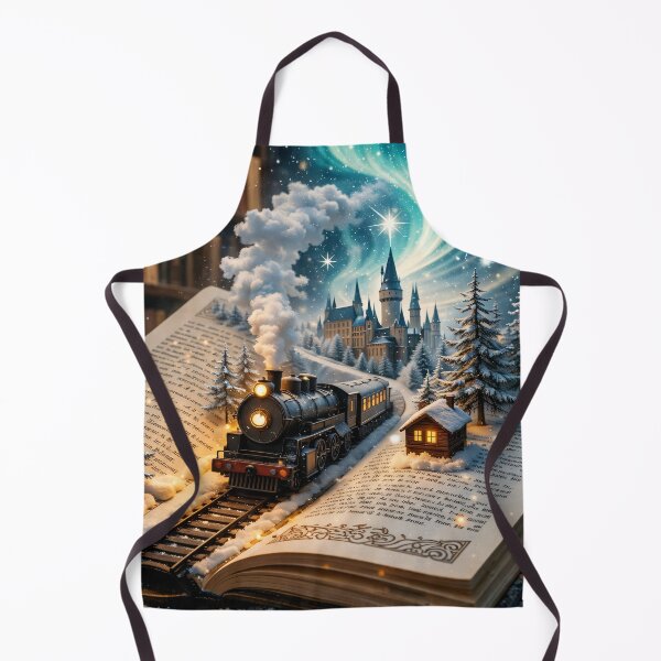 Item preview, Magical Storybook Train Journey – Winter Castle Fantasy Book Print designed and sold by Kaleidoscope Print.