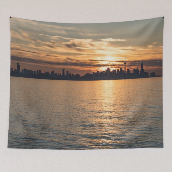 Item preview, Toronto Skyline Silhouette at Sunrise designed and sold by Georgia Mizuleva.