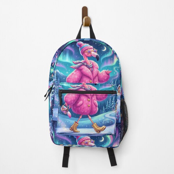 Item preview, Cool Pink Flamingo Moon Mushrooms Snow Winter Vibes designed and sold by ART ATTACK ZONE.