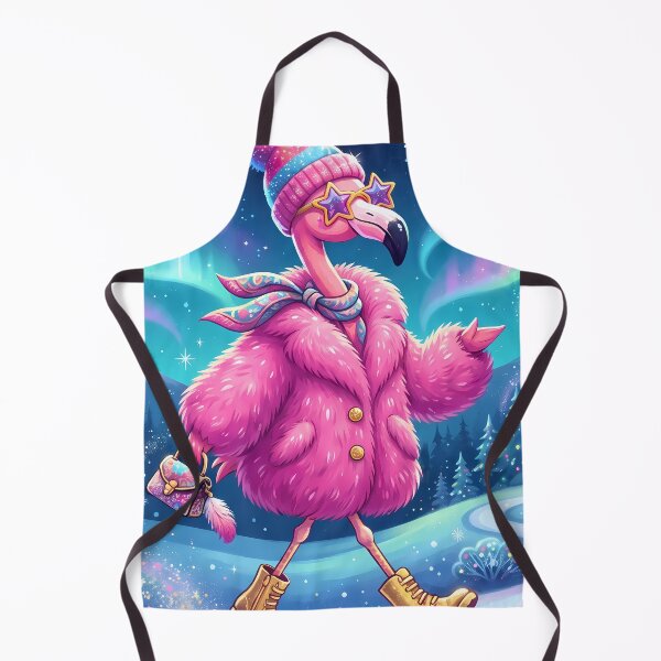 Item preview, Cool Pink Flamingo Moon Mushrooms Snow Winter Vibes designed and sold by ART ATTACK ZONE.