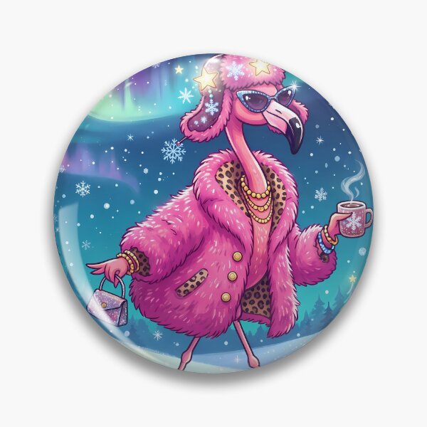 Item preview, Fashion Pink Flamingo Moon Mushrooms Snow Winter Vibes designed and sold by ART ATTACK ZONE.