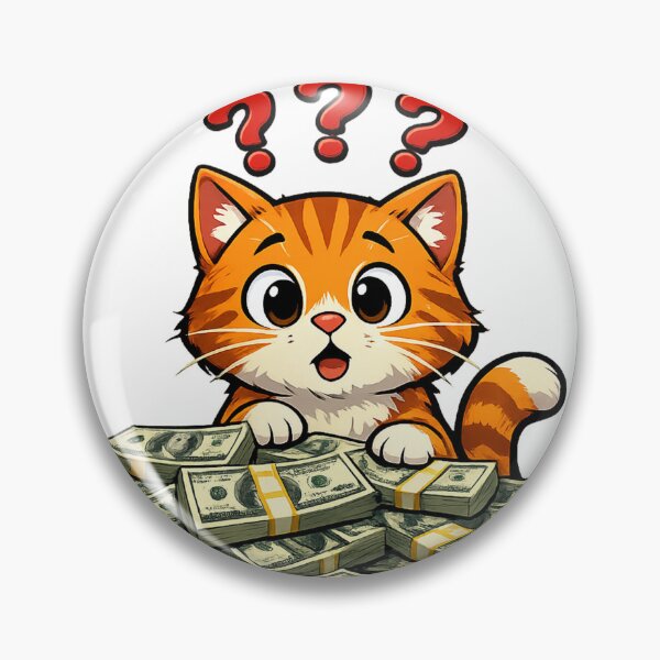 Item preview, Confused Orange Cat with Money | Funny Cash Lover Cartoon Cat designed and sold by SketchPalet.