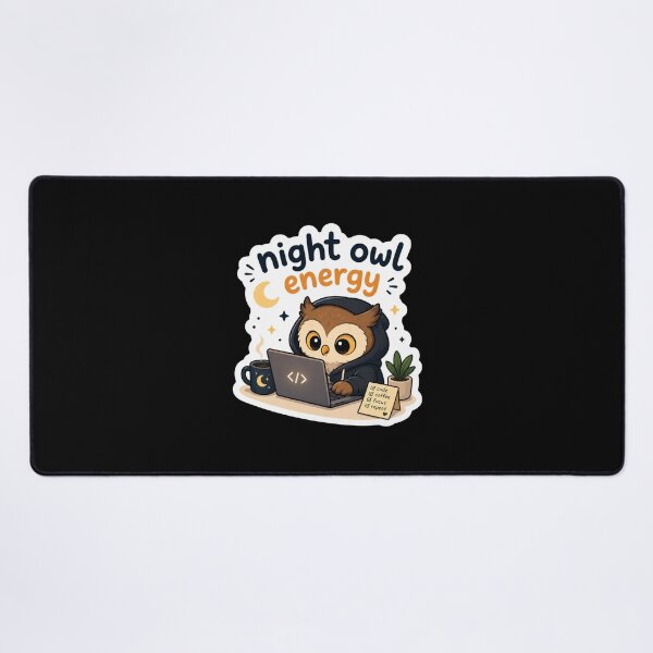 Item preview, Night Owl Energy – Programmer Owl Sticker designed and sold by PatternFly.