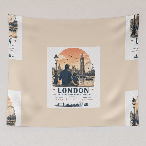 Aperçu de l'œuvre London Father Son Duo Big Adventures Begin Together créée et vendue par BagFactoryUK.