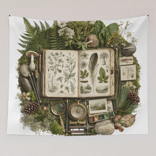 Item preview, T-Shirt - Sticker - Botanical Curiosity: The Naturalist’s Desk designed and sold by ForeverPrintsOK.