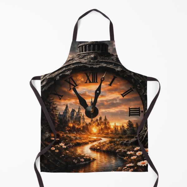 Item preview, Fantasy Clock Portal at Sunset – Gothic Time Travel Castle Print designed and sold by Kaleidoscope Print.