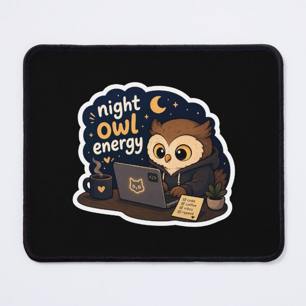 Item preview, Night Owl Coder – Funny Programmer Sticker designed and sold by PatternFly.