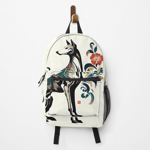 Item preview, GALOGO - Ukiyo-e Suibokuga Greyhounds - Vol. III Floral Contemporary Collection - Crimson Blossom designed and sold by GALOGO – Art for Sighthounds & Animal Welfare.