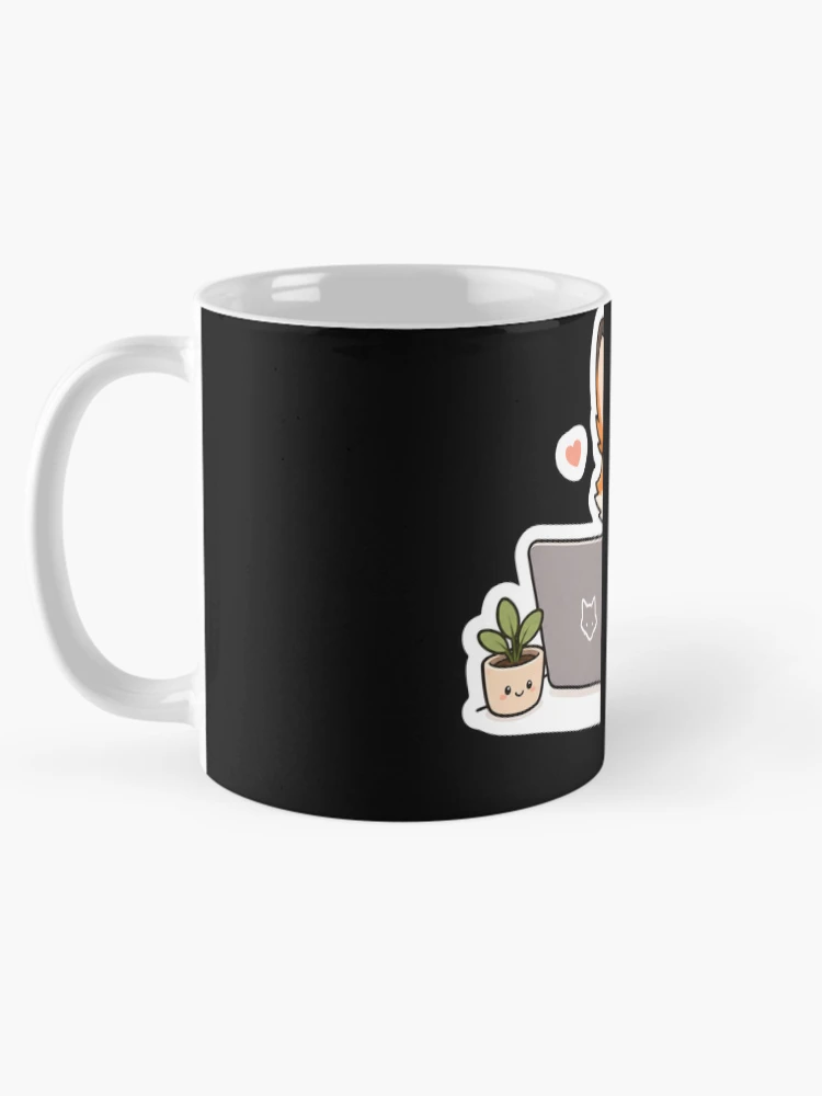 Thumbnail 5 of 6, Coffee Mug, Cute Coding Fox – Programmer Sticker Design designed and sold by PatternFly.