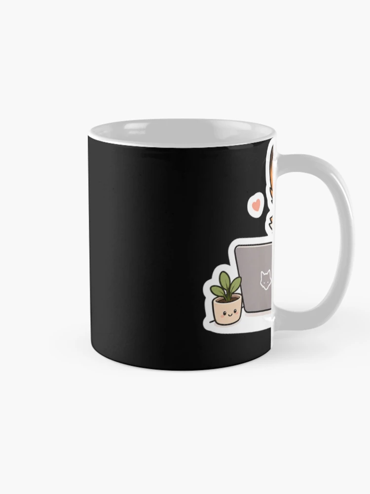 Thumbnail 3 of 6, Coffee Mug, Cute Coding Fox – Programmer Sticker Design designed and sold by PatternFly.
