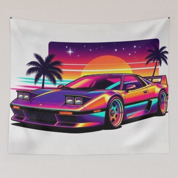 Item preview, 80s Synthwave Supercar - Retro Outrun Vector Art designed and sold by Nexus Space.