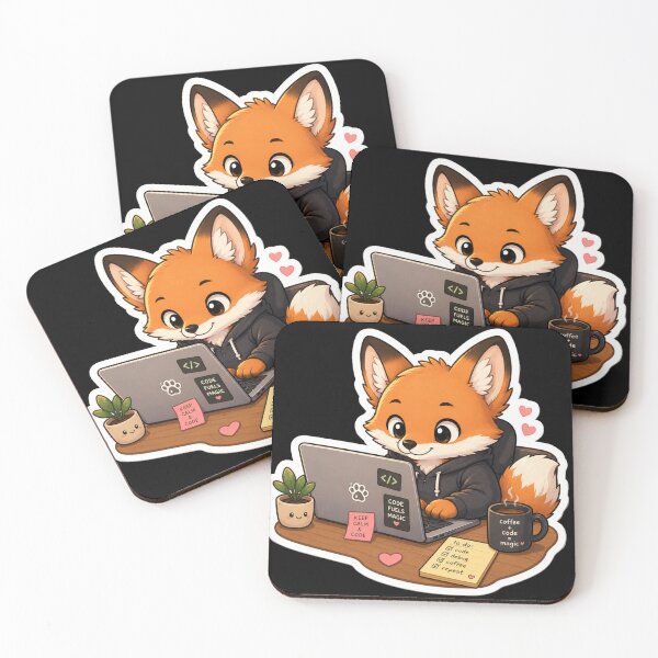 Item preview, Coding Fox – Cute Developer Sticker designed and sold by PatternFly.